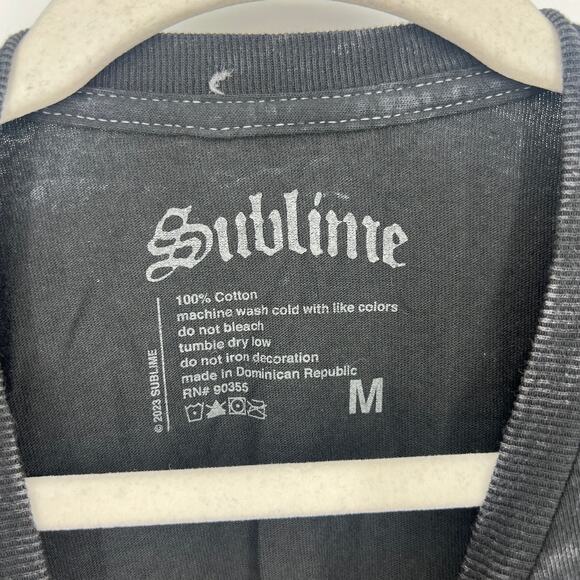 Officially Licensed Sublime Classic Sun T-Shirt Black Acid Wash Medium NWOT - Picture 4 of 6